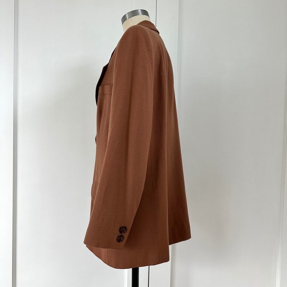 Tailored by Harlan Vintage Women's Brown‎ Blazer Rust 16 Large 90s - Picture 9 of 13
